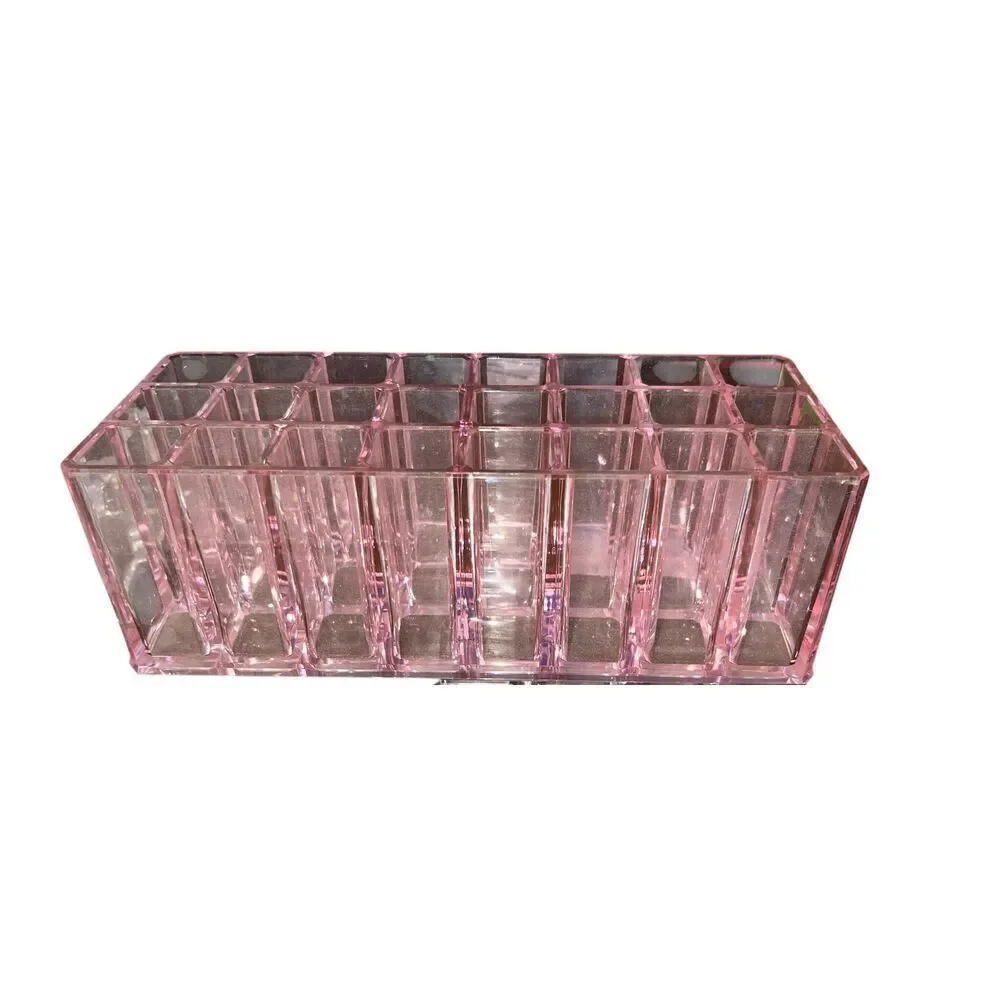 5 acrylic makeup lipstick lipgloss eyeshadow blush clear pink vanity organizer
